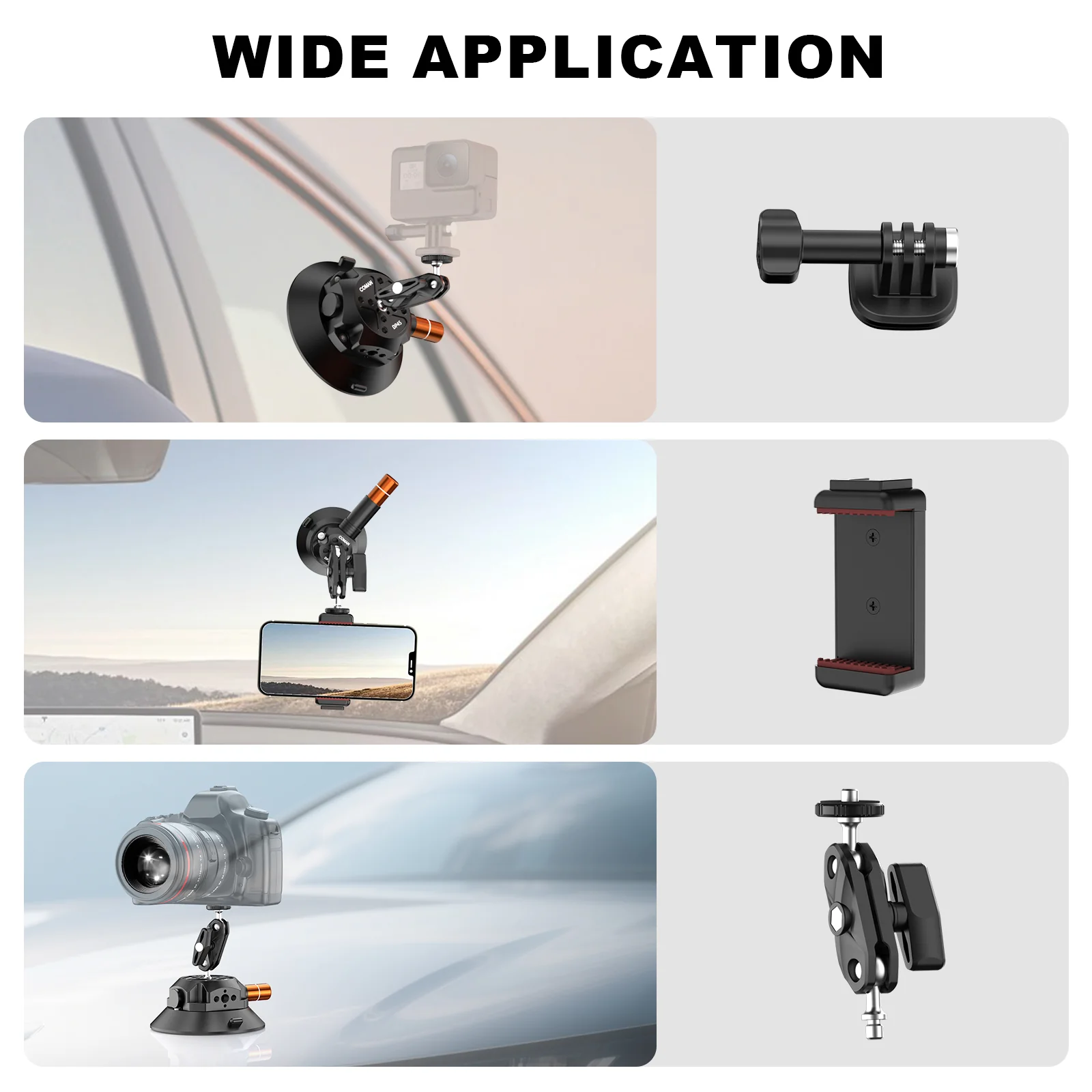 COMAN DP30 & DP45 Suction Cup Mounts for Cameras Phones - Image 5
