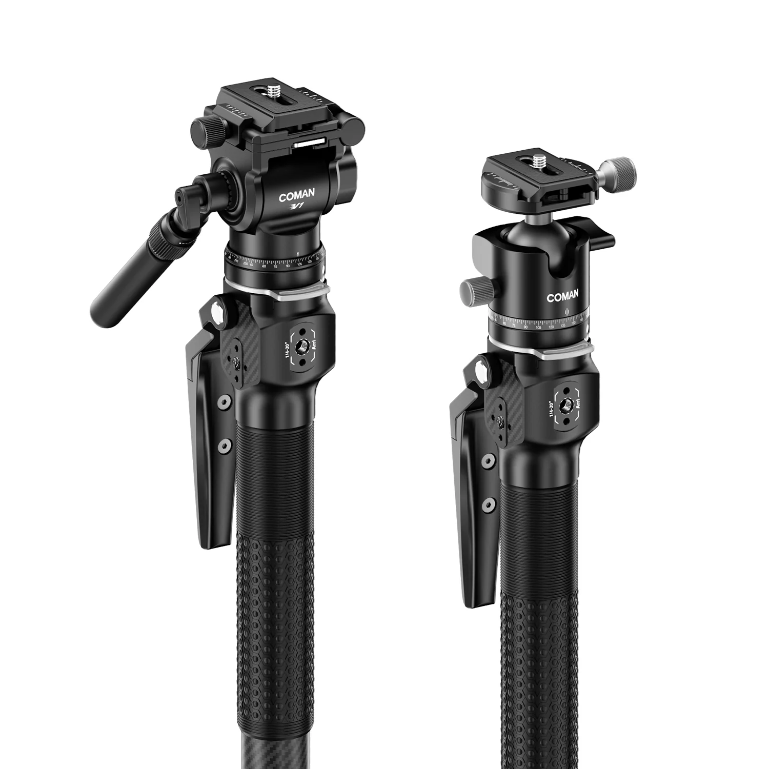 COMAN M1MINI Carbon Fiber 4-Section One-Click Lift Monopod 62.8in Quick Adjustment - Image 11
