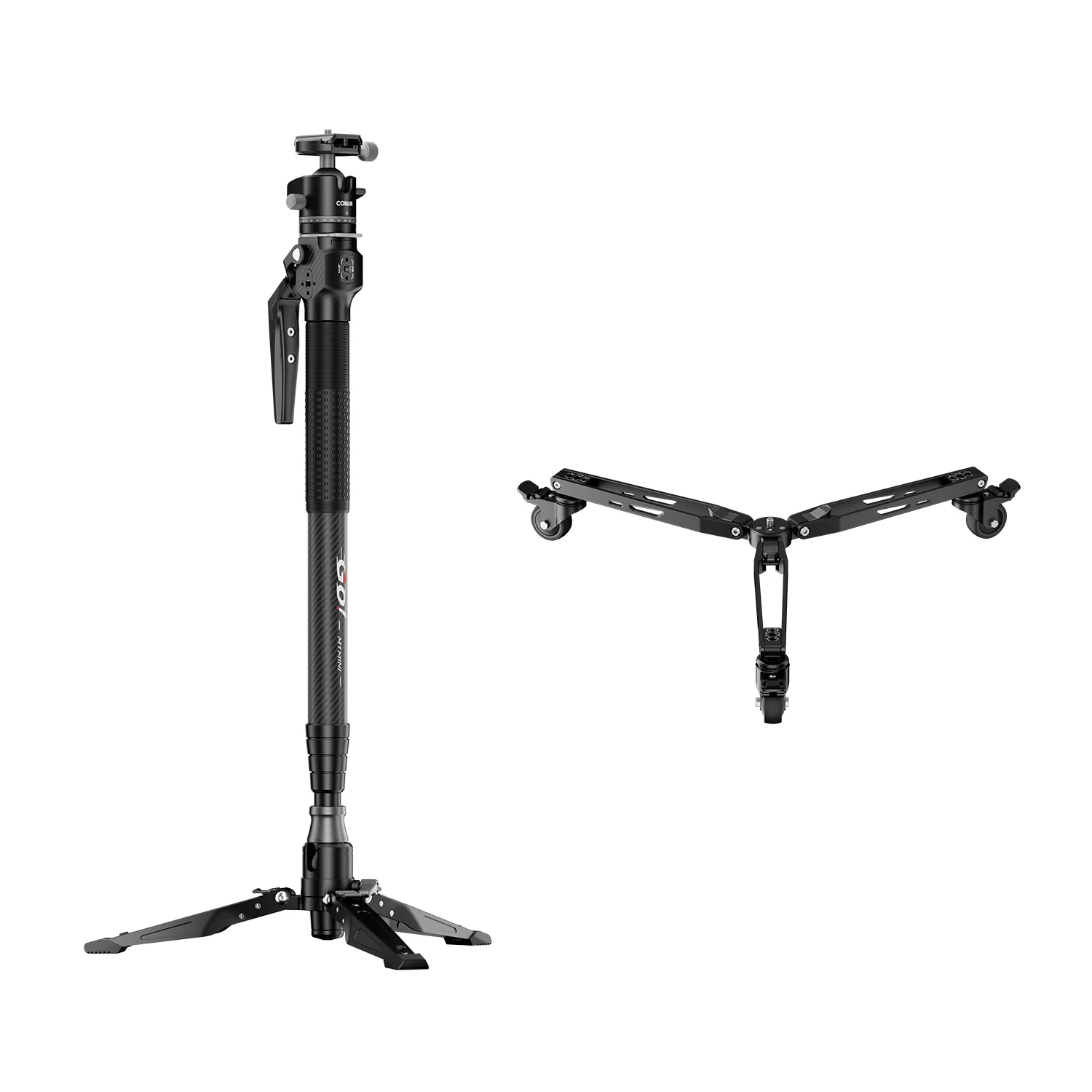 COMAN M1MINI Carbon Fiber 4-Section One-Click Lift Monopod 62.8in Quick Adjustment - Image 20