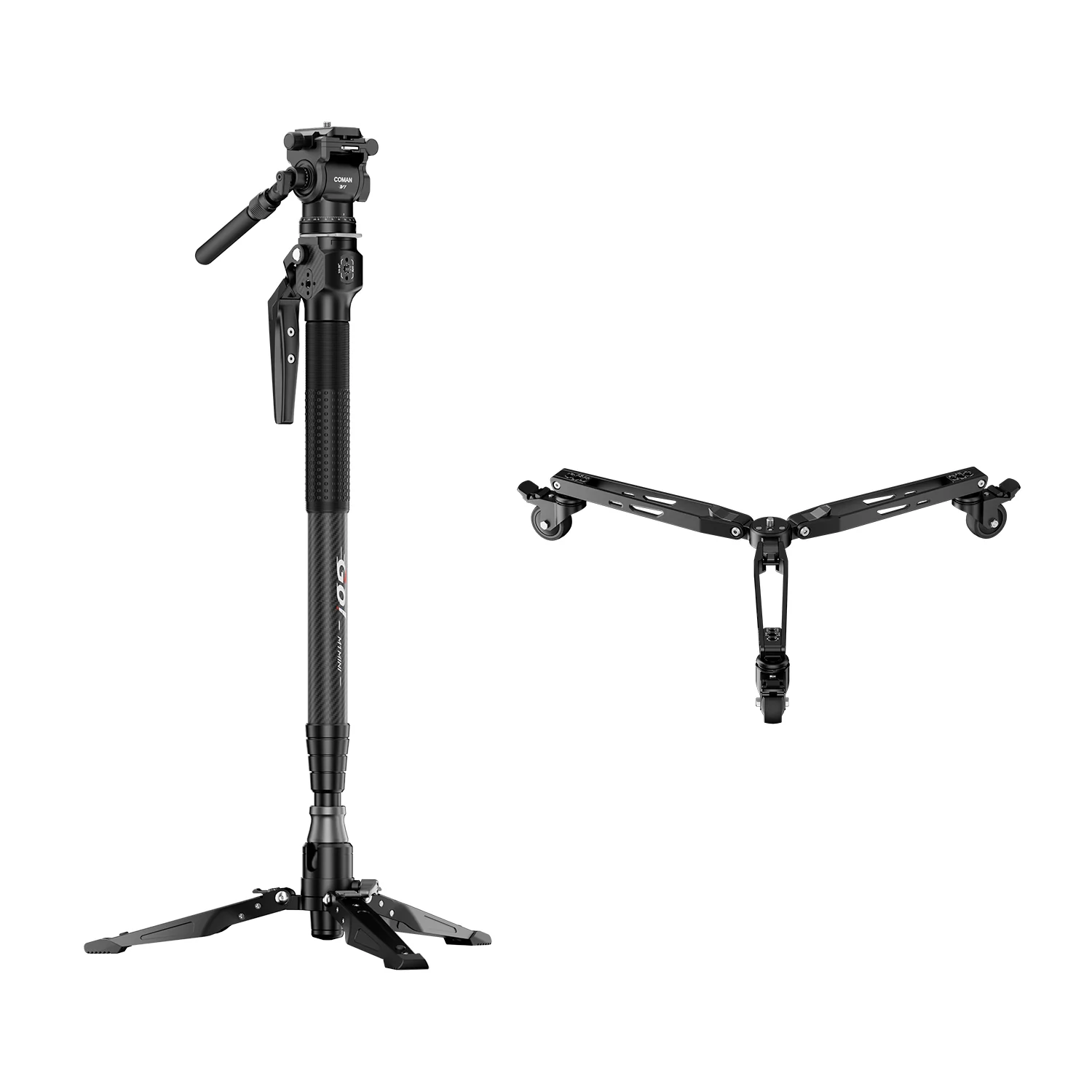 COMAN M1MINI Carbon Fiber 4-Section One-Click Lift Monopod 62.8in Quick Adjustment - Image 21
