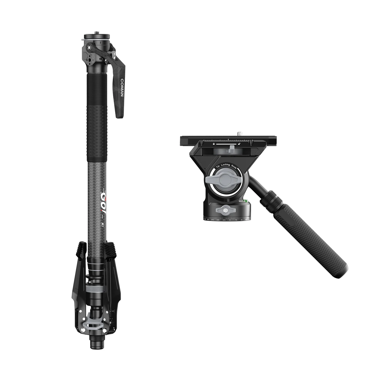 COMAN M1 & M1V5 Portable Lightweight Carbon Fiber Monopod Stable Support 44.1 lbs - Image 11