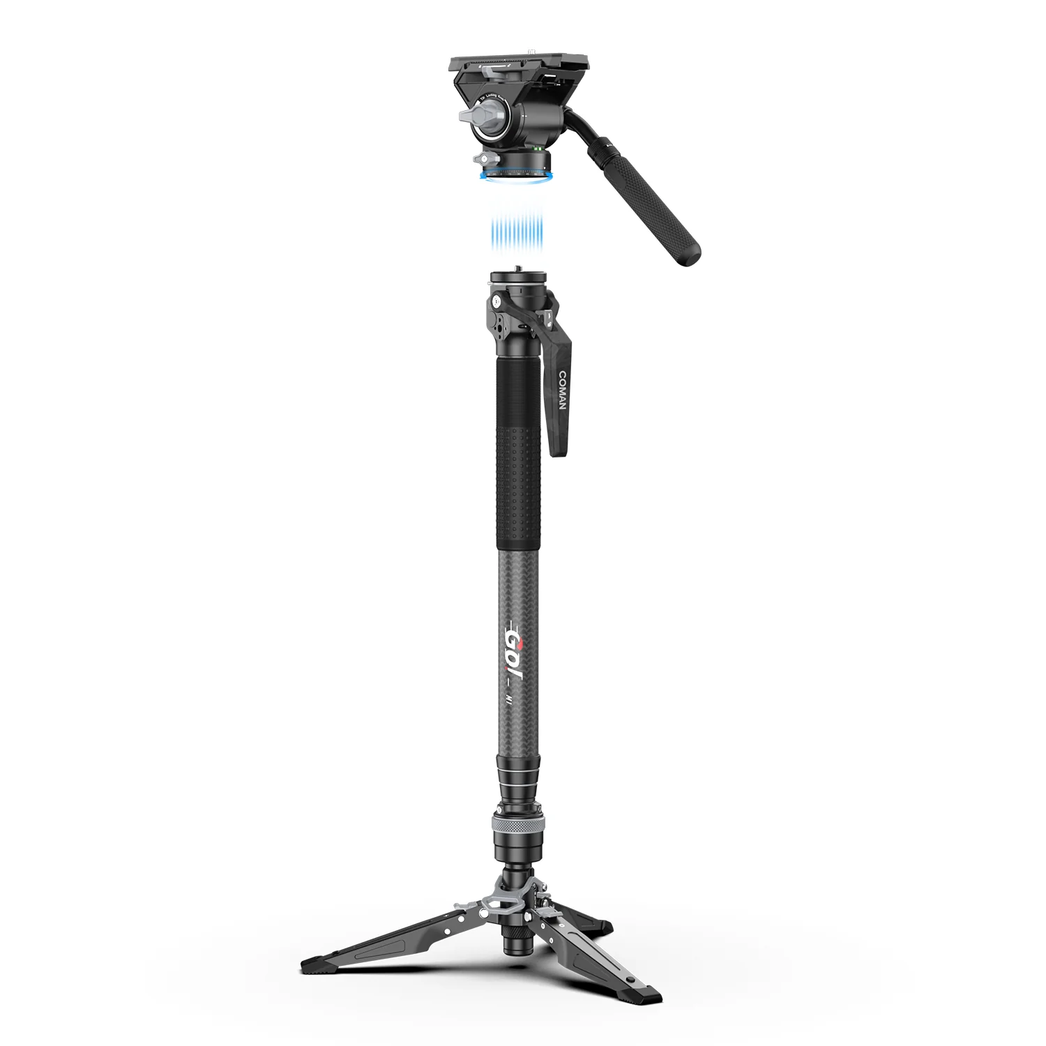 COMAN M1 & M1V5 Portable Lightweight Carbon Fiber Monopod Stable Support 44.1 lbs - Image 6