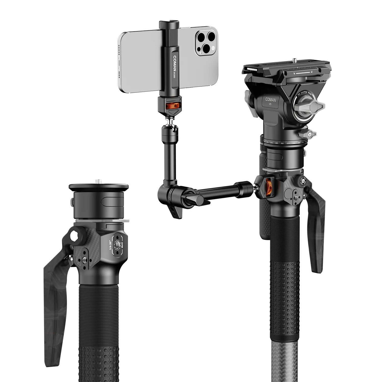 COMAN M1 Pro Monopod Quick Release Lightweight Carbon Fiber Monopod 44.1 lbs Load - Image 12