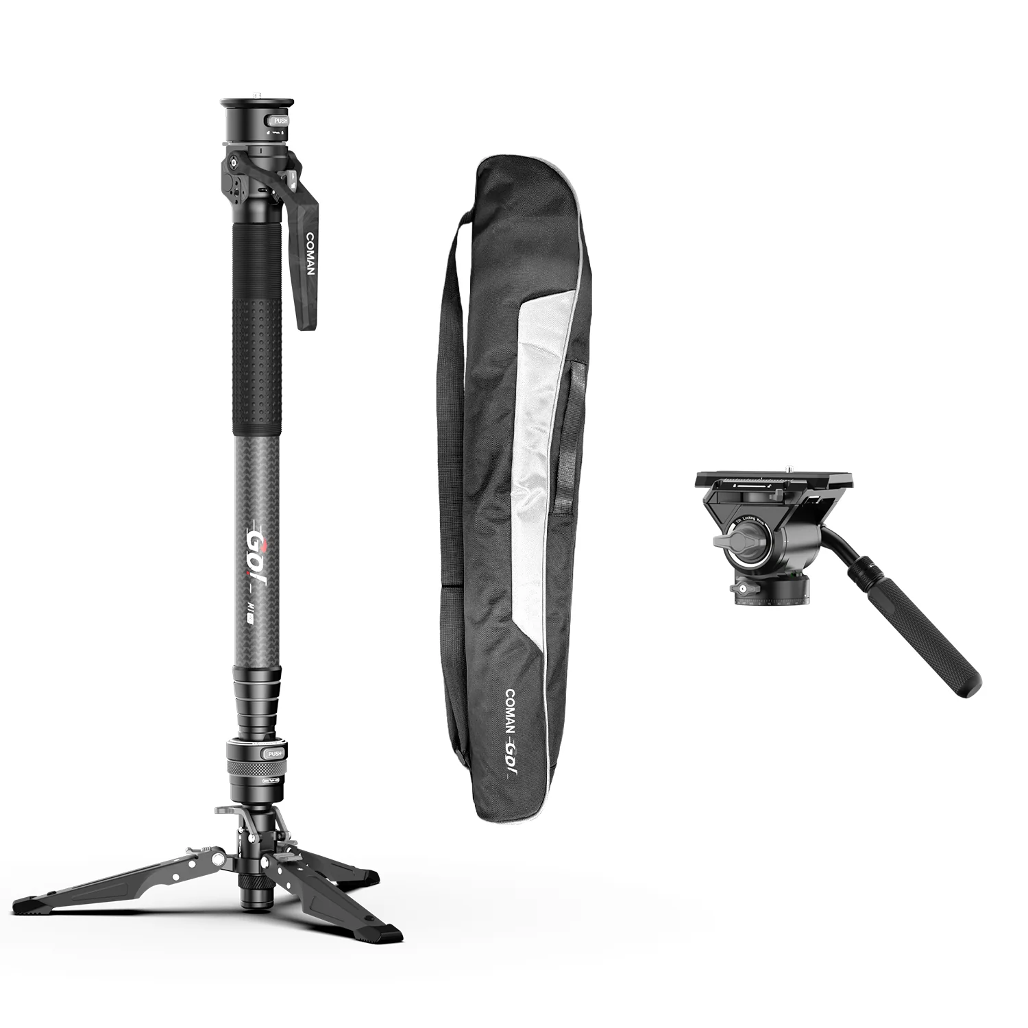 COMAN M1 Pro V5 Carbon Fiber Monopod One Click Quick Release 69in for Photo Video and Sports Events - Image 11