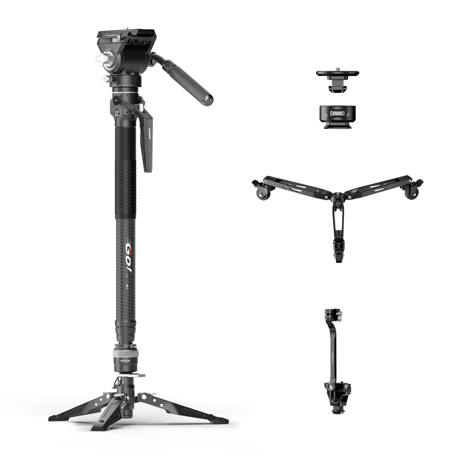 COMAN M1 Pro V5 Carbon Fiber Monopod One Click Quick Release 69in for Photo Video and Sports Events - Image 35