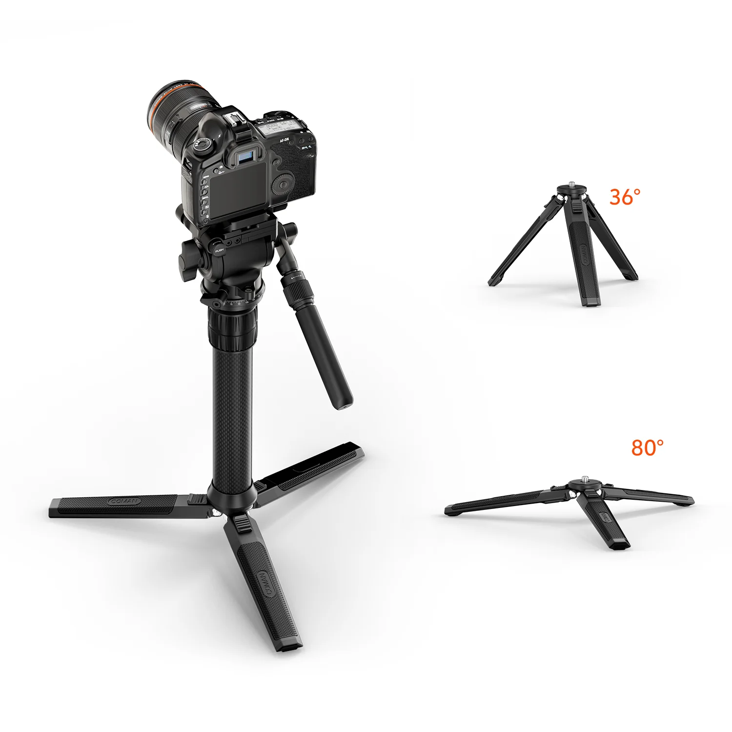 COMAN MT25V1 Carbon Fiber Monopod V1 Fluid Head 360 Pan 0.65kg(1.43lb) Lightweight - Image 5