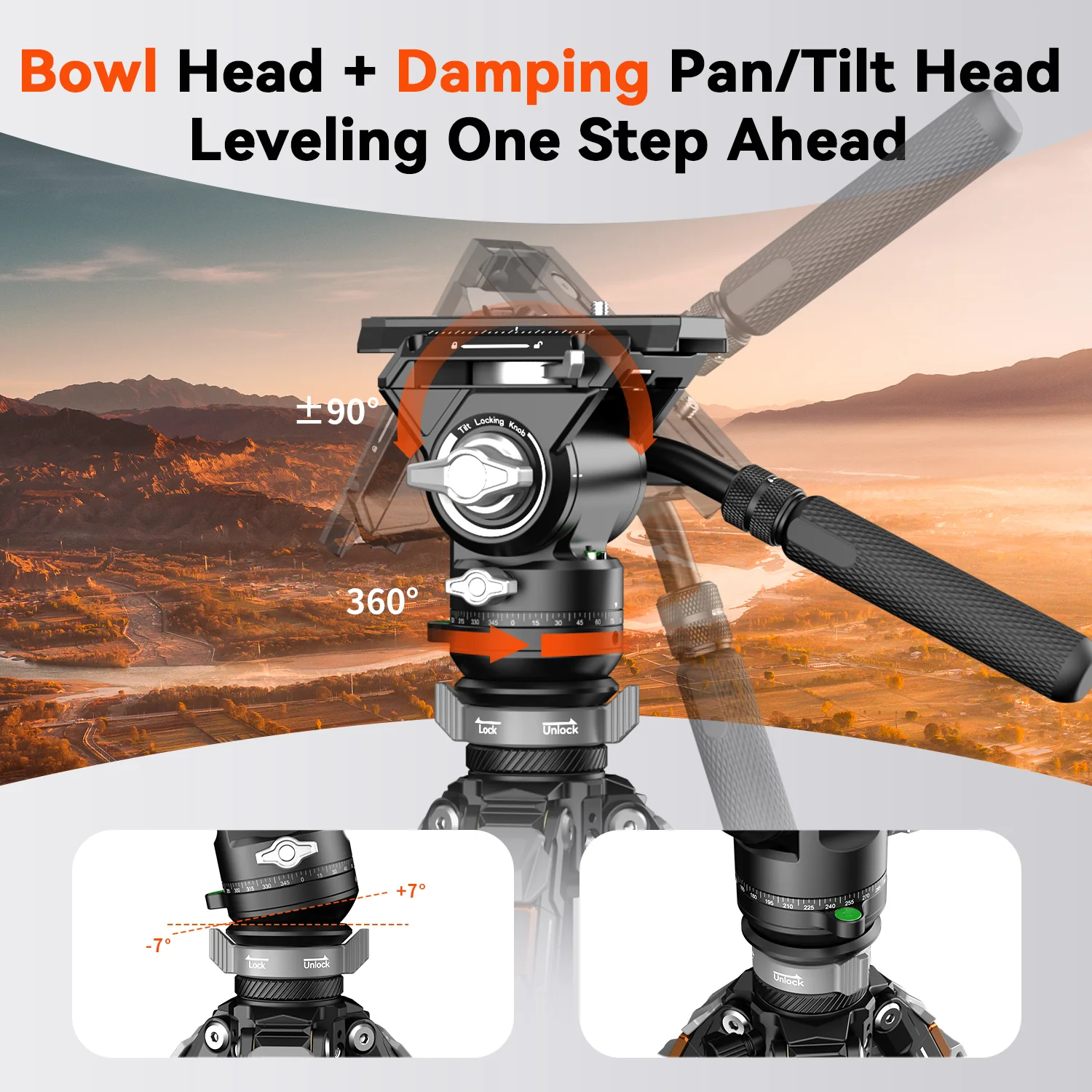 COMAN T1SV5 Snap-Open Carbon Fiber Tripod 68.9" Video and Photography with Fluid Bowl Head - Image 11