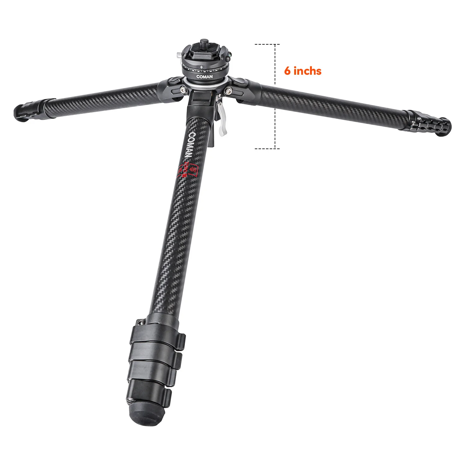 COMAN Zero F38 Carbon Fiber Quick Release Travel Tripod with Ball Head - Image 5