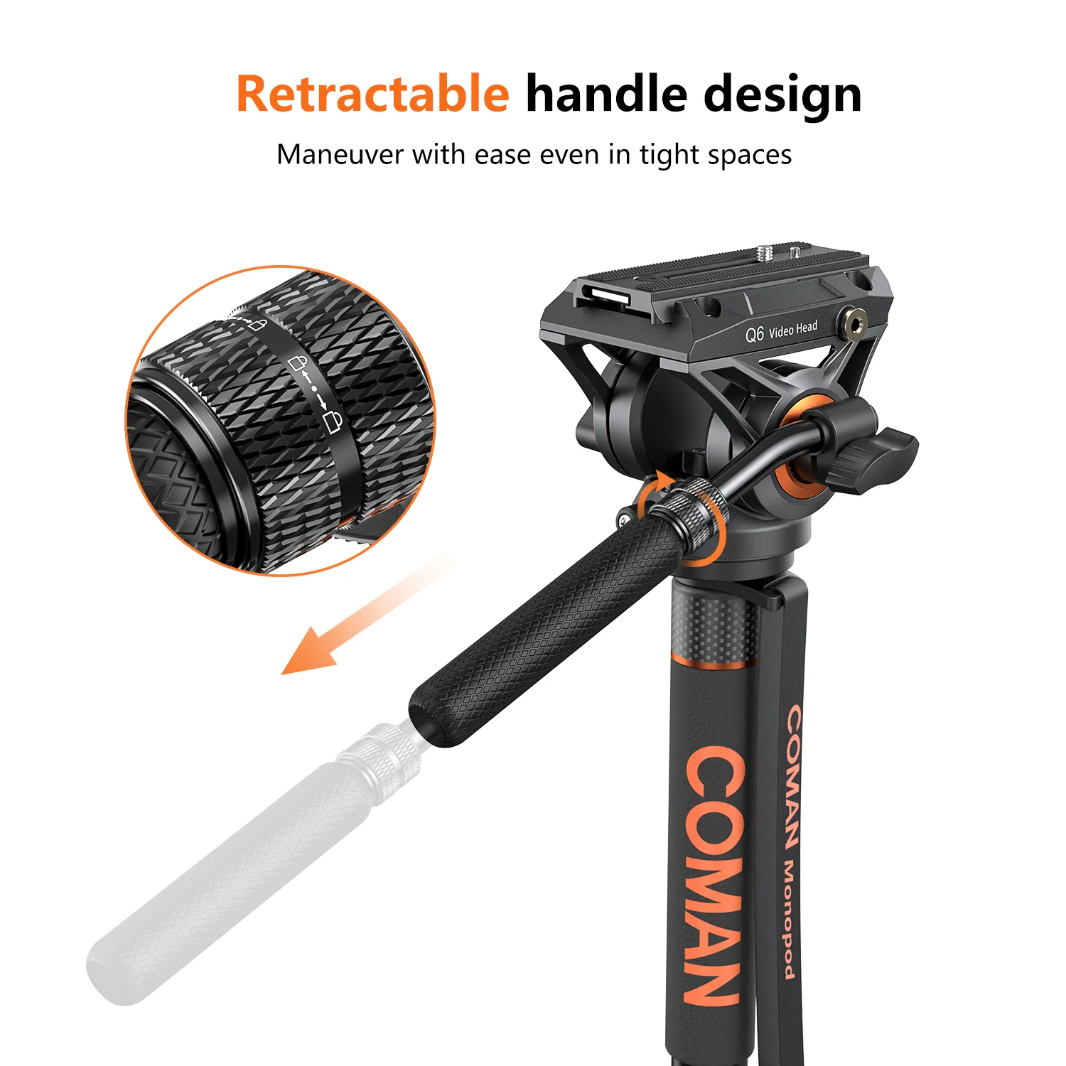 COMAN DX327AQ6 Fluid Head Monopod for Videography, DJI RS Compatible - Image 6