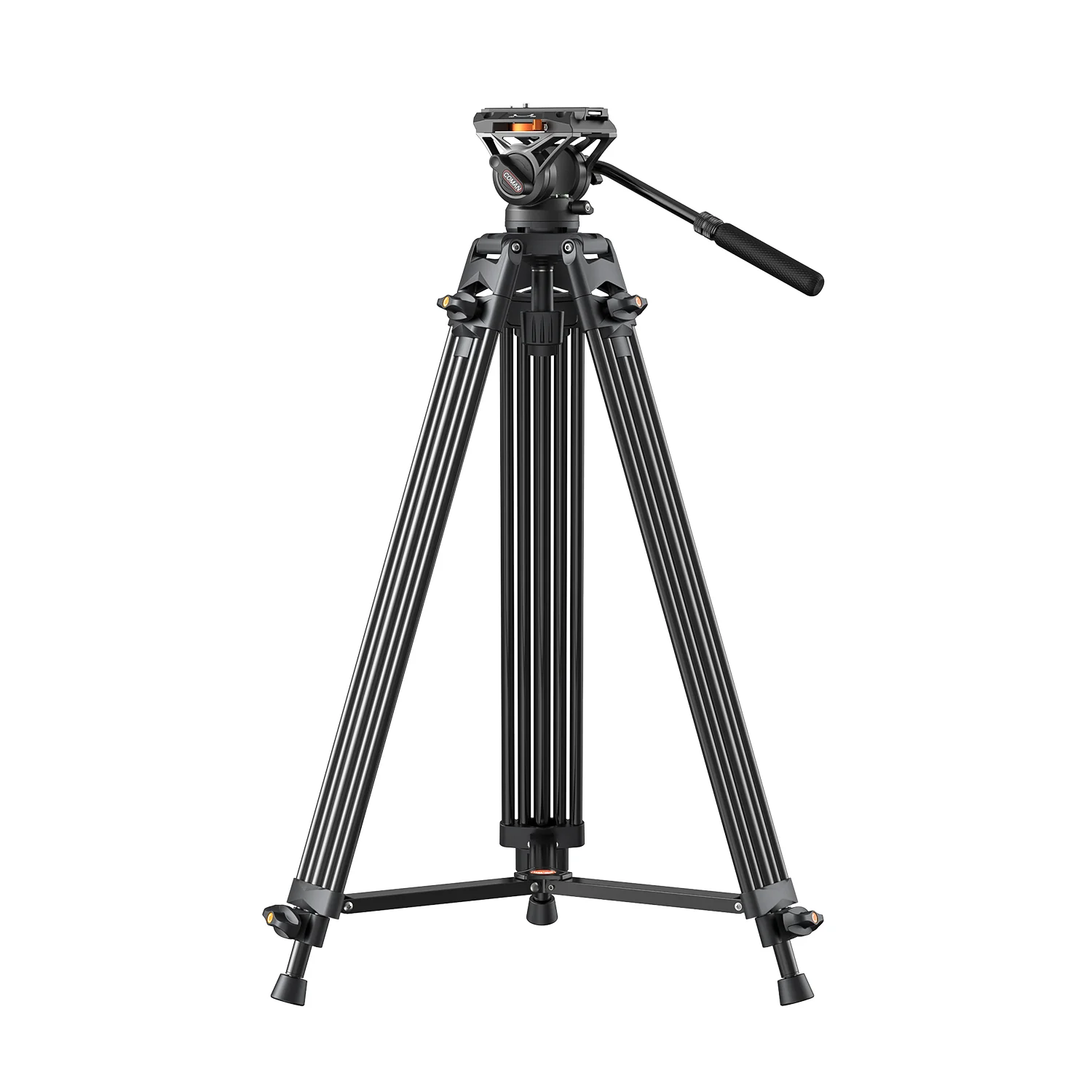 Coman FT16LS 74" Heavy Duty Professional Tripod with Fluid Video Head - Image 6