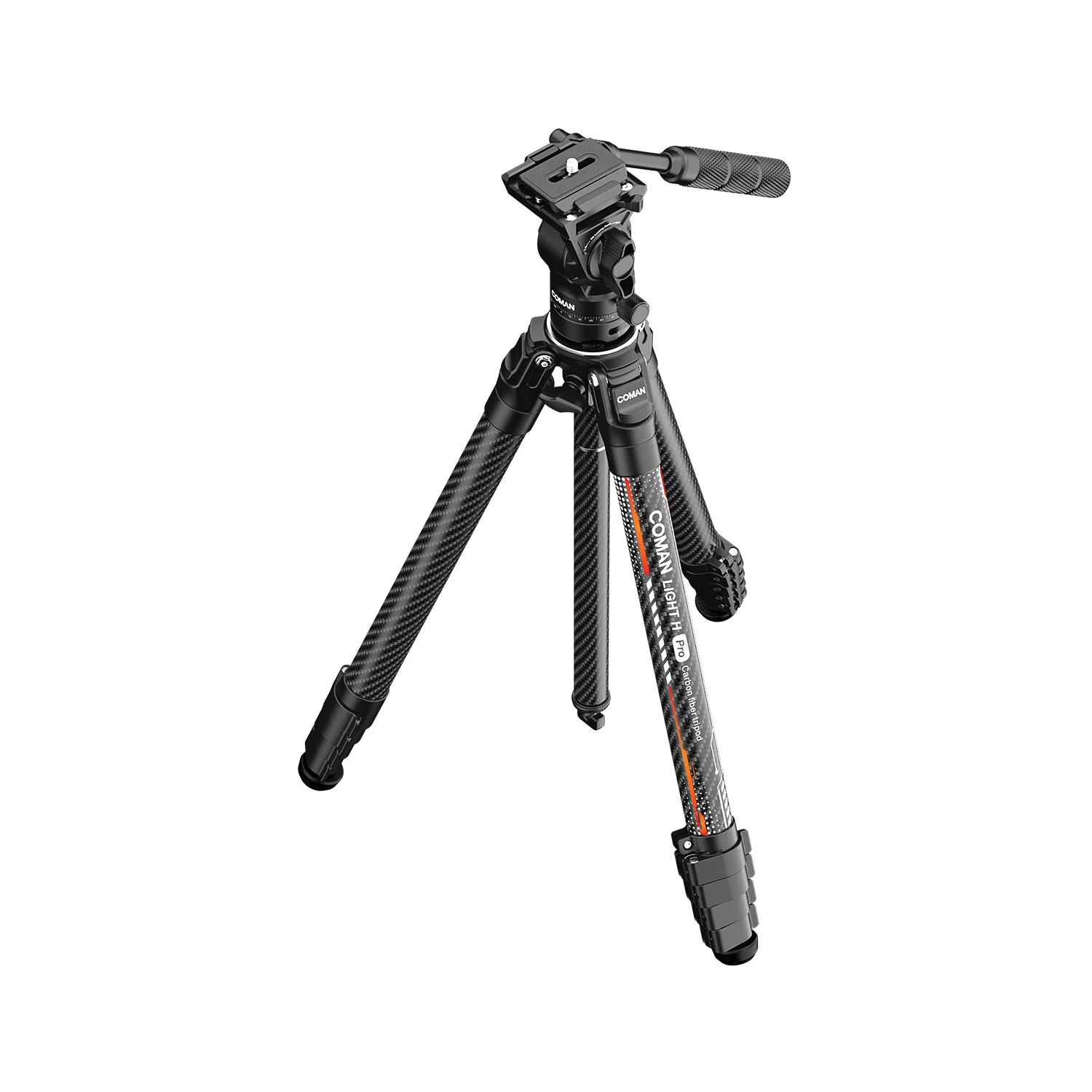 Coman Light H Pro Carbon Fiber Tripod with 1-Second Lock/Unlock & Detachable Monopod - Image 5