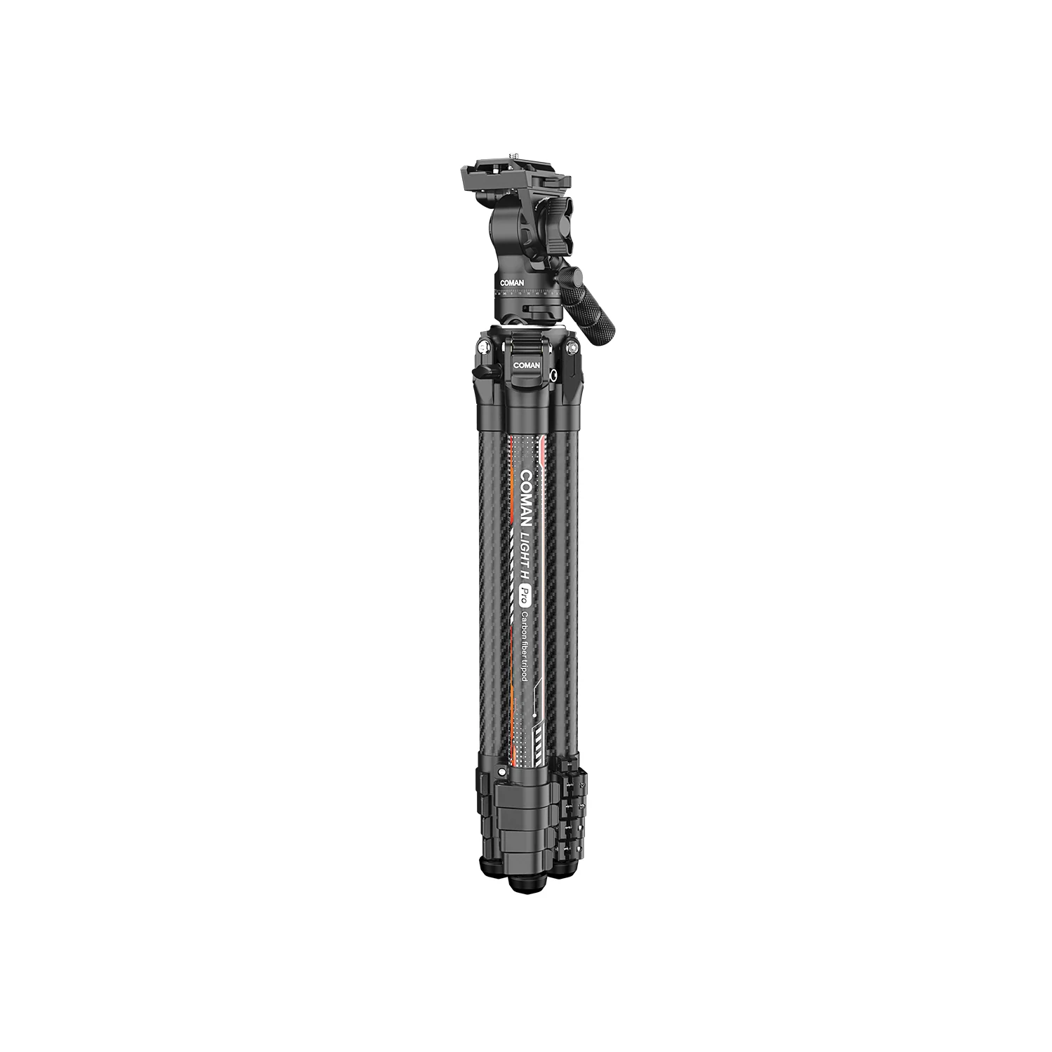 Coman Light H Pro Carbon Fiber Tripod with 1-Second Lock/Unlock & Detachable Monopod - Image 6