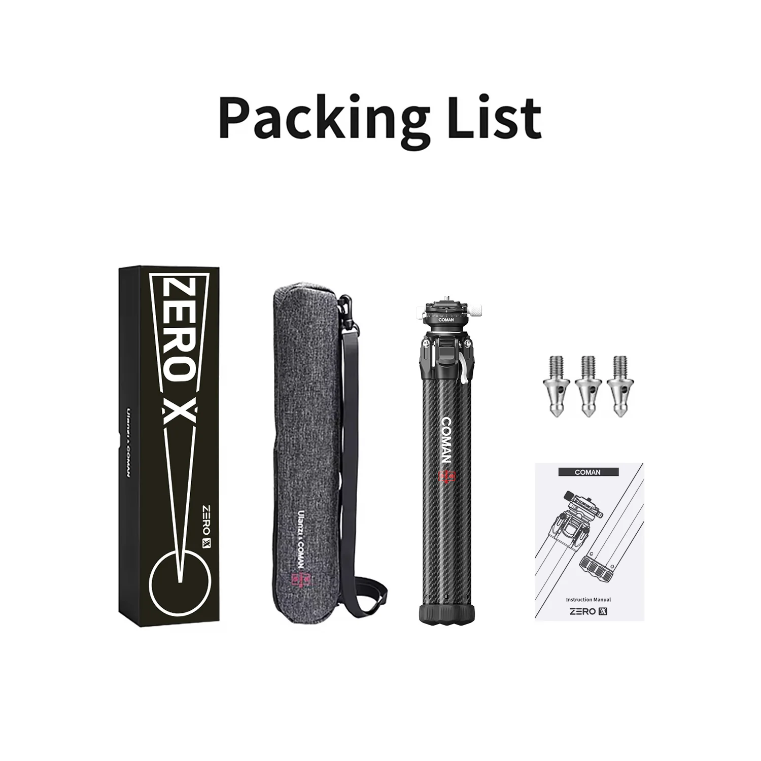 COMAN Zero X Lightweight Tripod Carbon Fiber For Travel Photography - Image 5