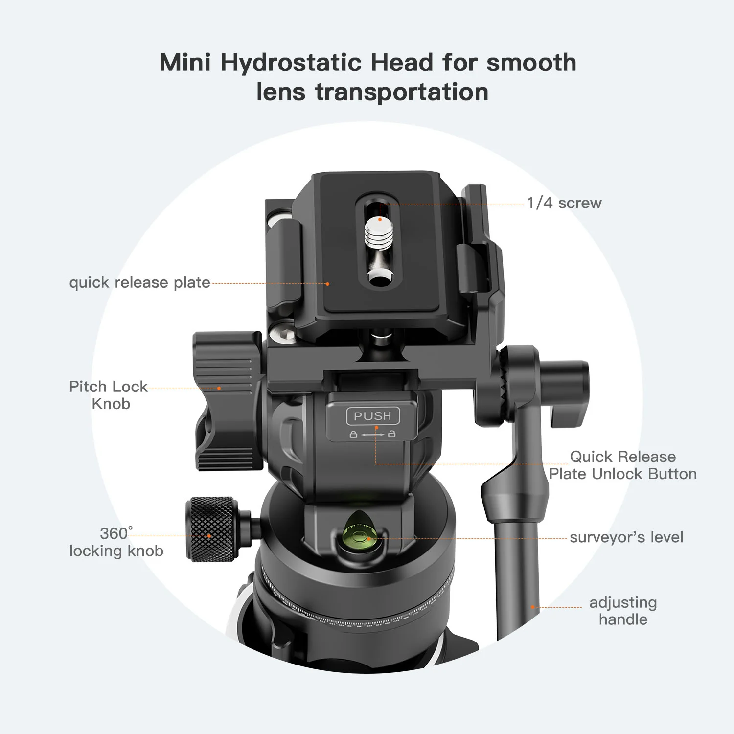 Coman Light H Portable Carbon Fiber Travel Tripod with Mini Fluid Head - Image 6