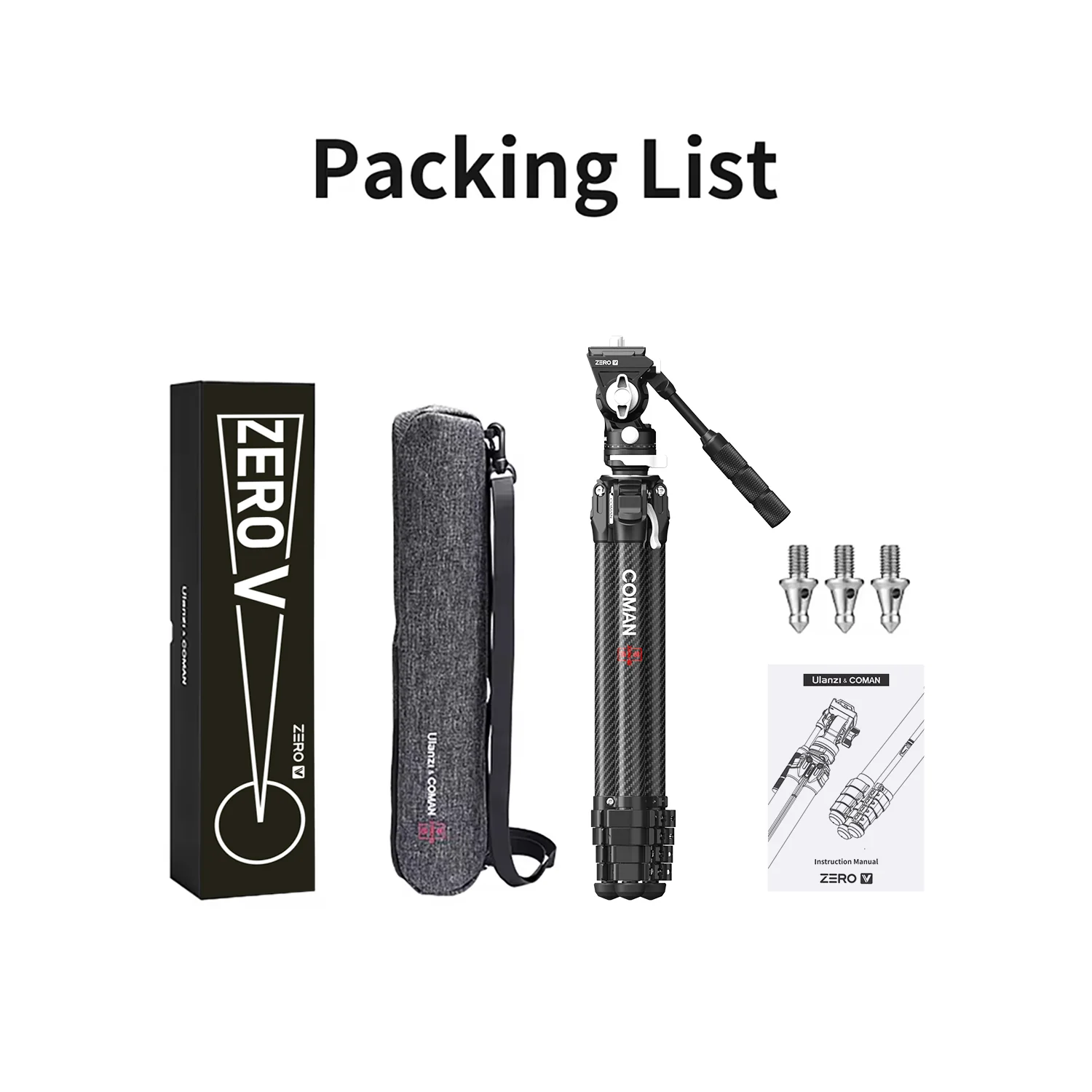 COMAN Zero V Carbon Fiber Travel Tripod for DSLR Cameras - Image 4
