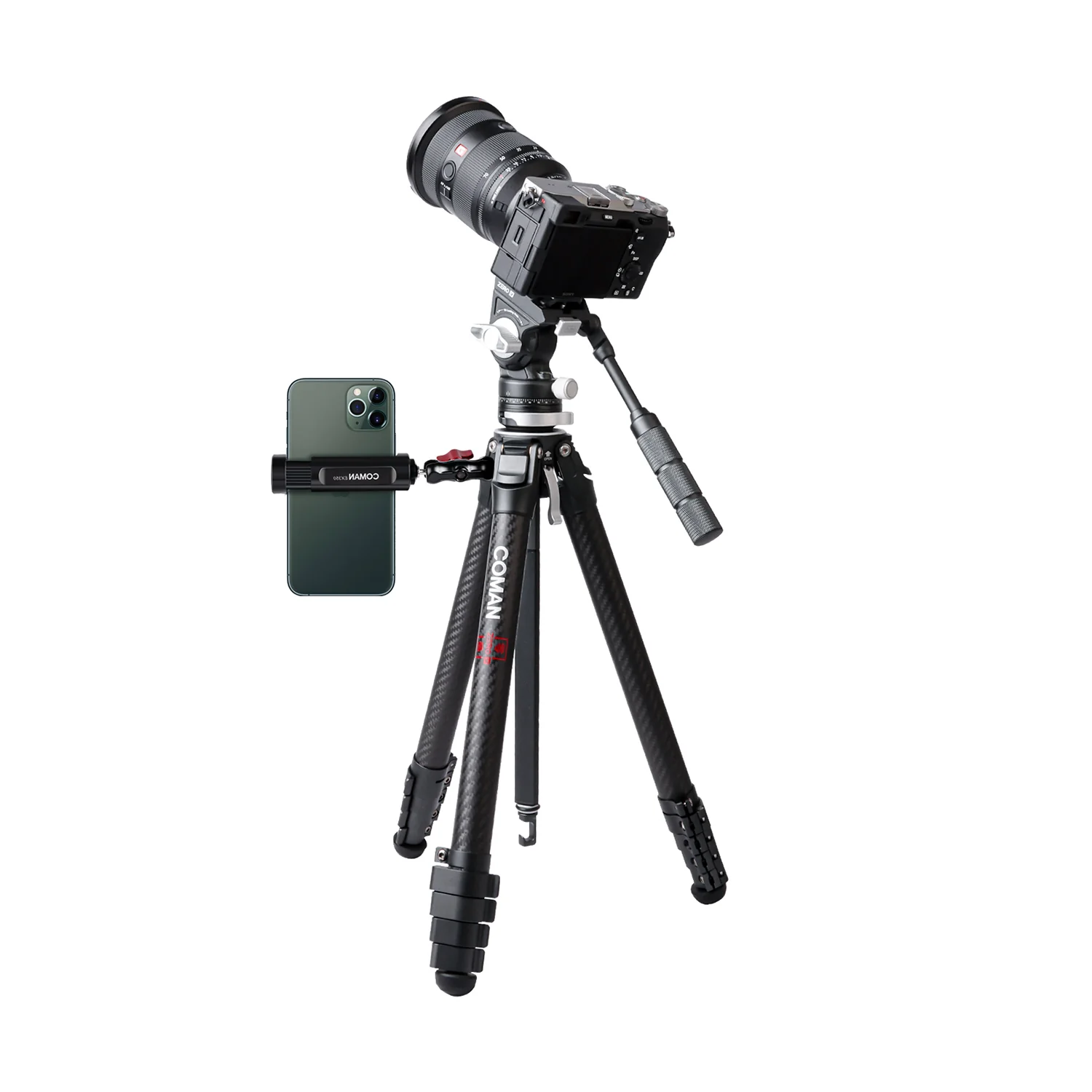 COMAN Zero V Carbon Fiber Travel Tripod for DSLR Cameras - Image 7