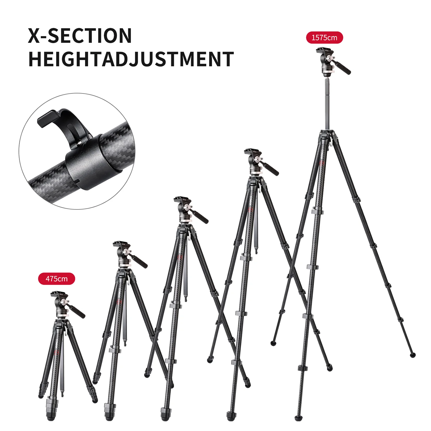 COMAN Zero V Carbon Fiber Travel Tripod for DSLR Cameras - Image 9